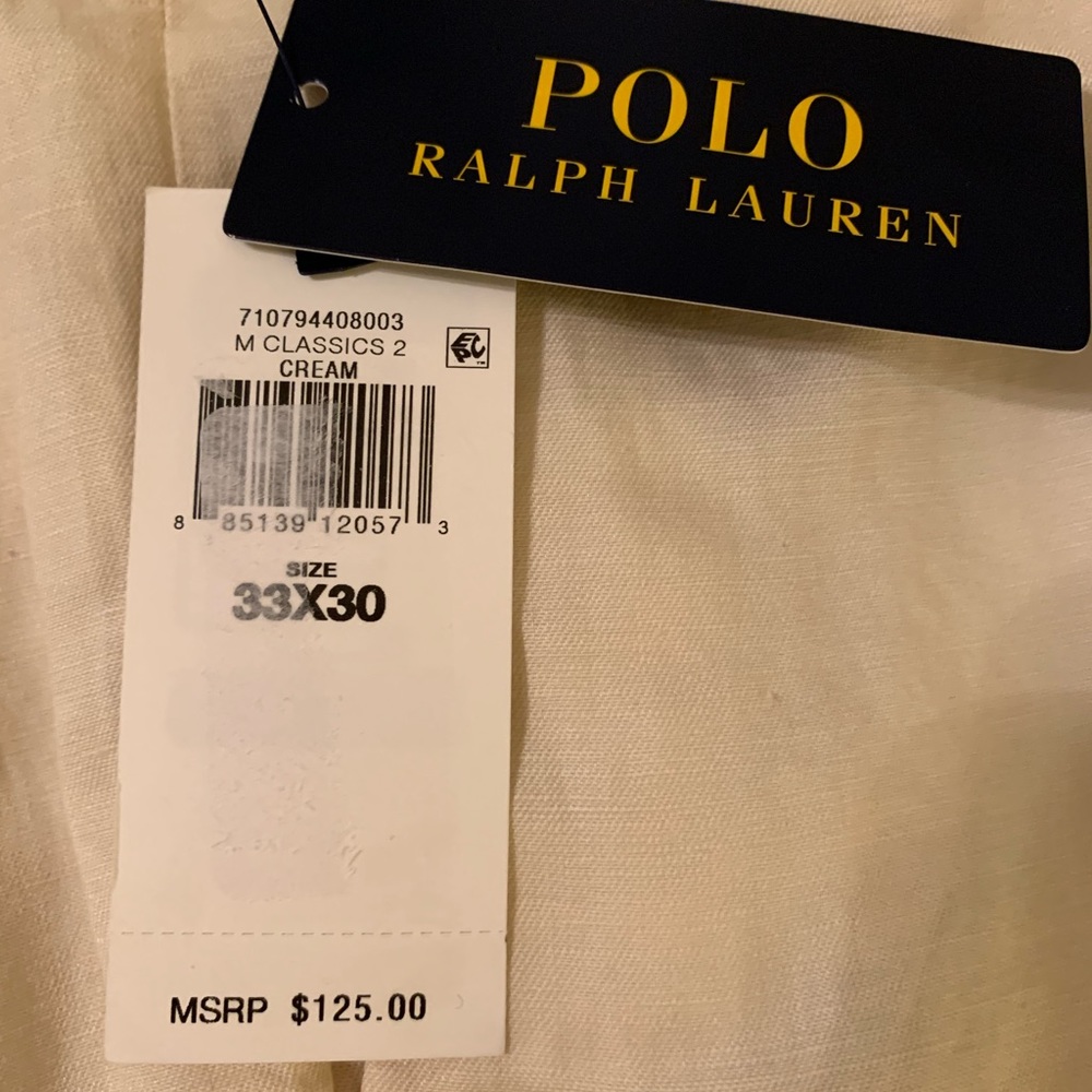 Polo Cream Linen Pants - Picture 2 of 6